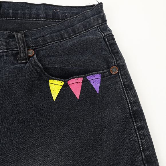 Demolition Jeans Mens 36x32 Splattered Distressed Moto Denim Black - Picture 10 of 15